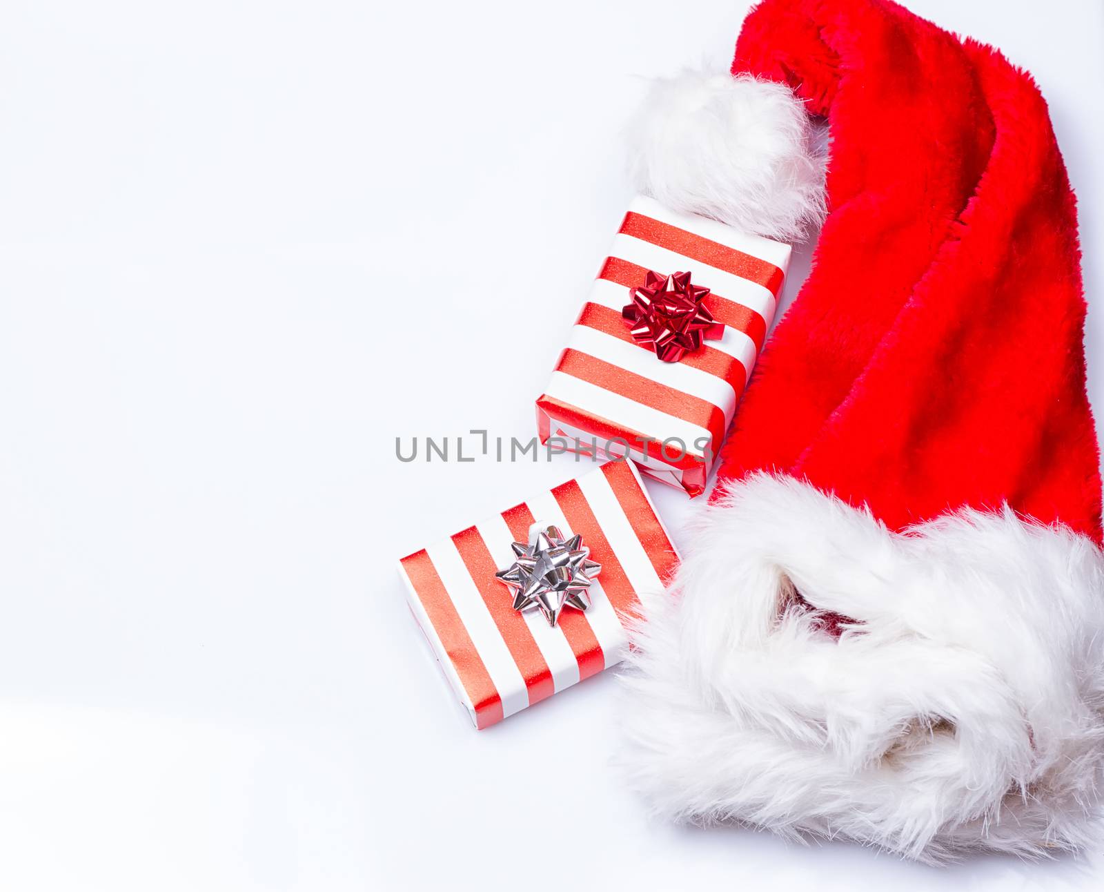 Christmas santa hat on the white background