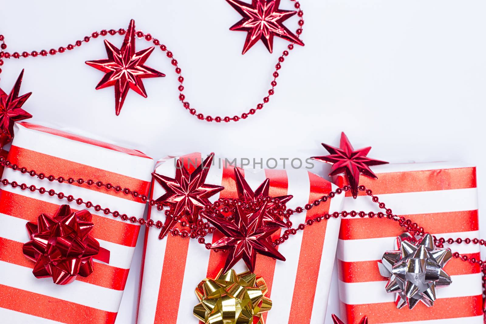 red gift box on the white background.