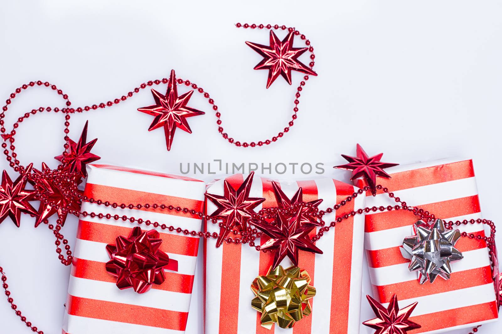 red gift box on the white background.