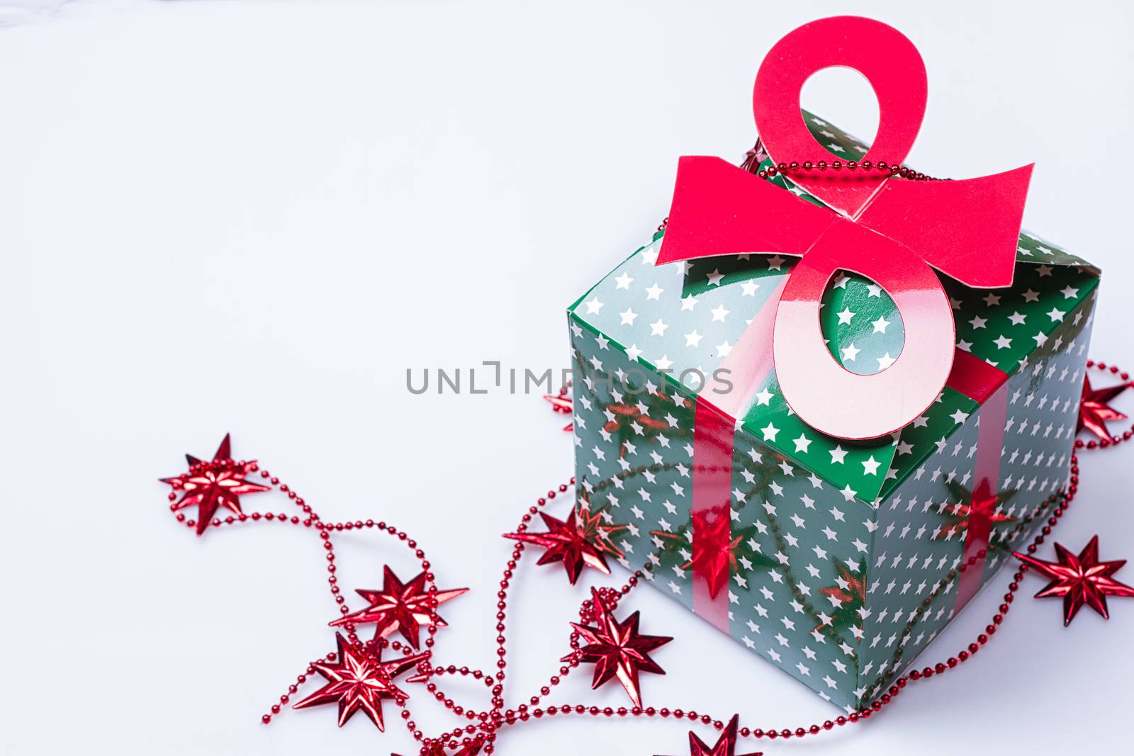 green gift box on the white background.