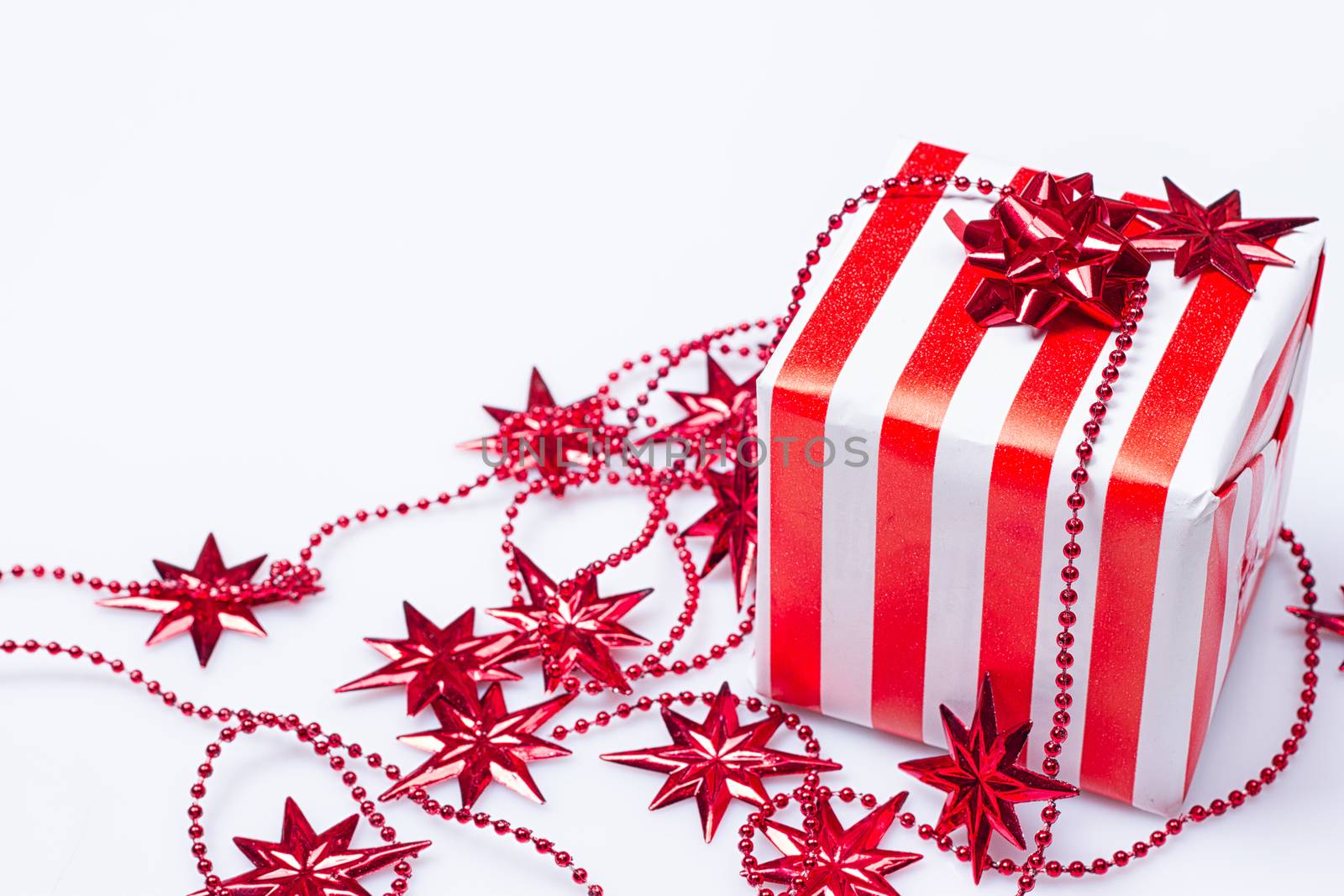 red gift box on the white background.