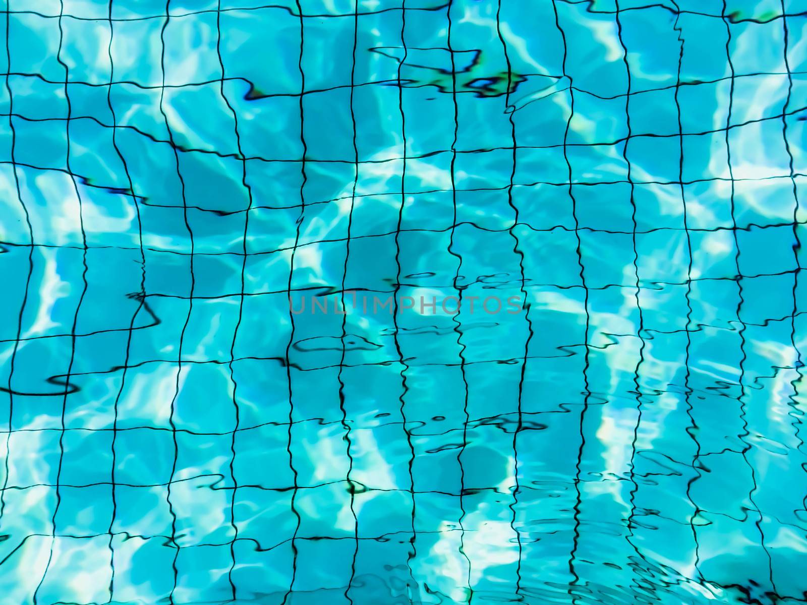 Blue water  in the pool with light