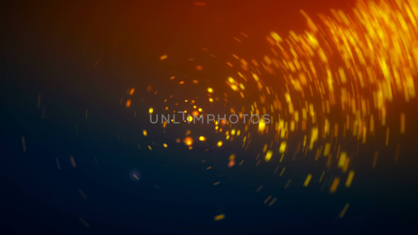 Spiral gold background consisting of particles. Abstract digital backdrop by nolimit046