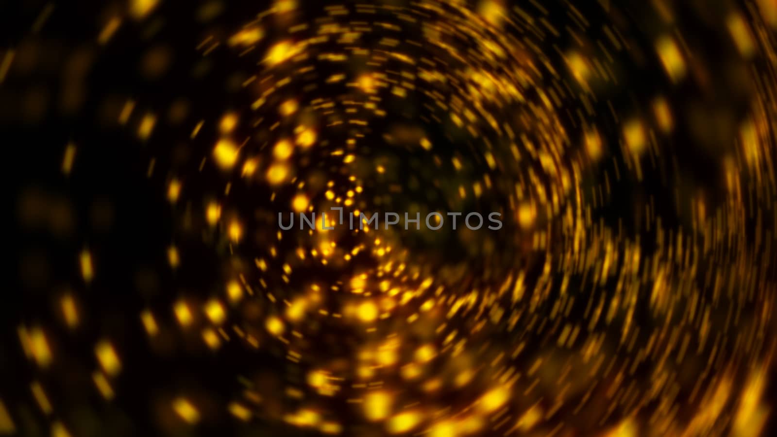 Spiral gold background consisting of particles. Abstract digital backdrop by nolimit046