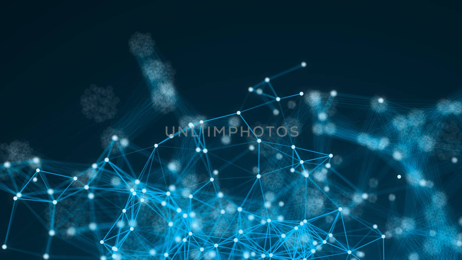 Abstract connection dots. Technology background. Digital theme. Network concept 3d rendered