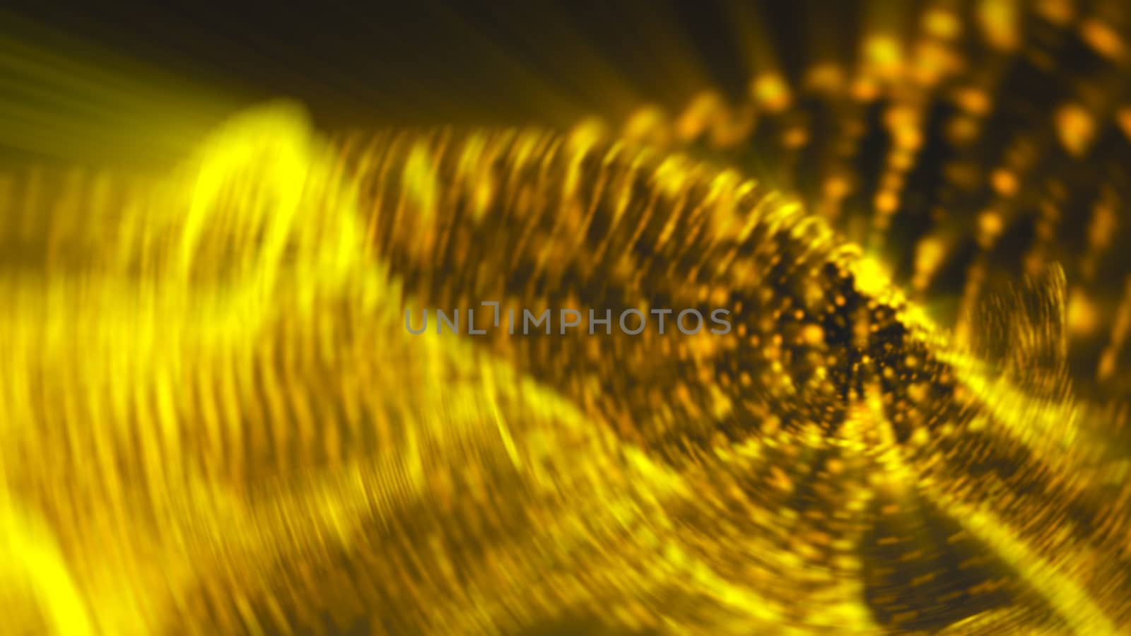 Luxurious gold sparkling particles wave background. 3d rendering