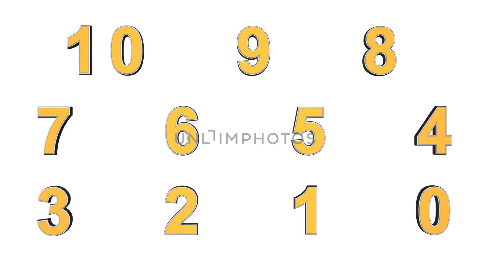 Abstract background from set of three-dimensional numbers. 3d rendering