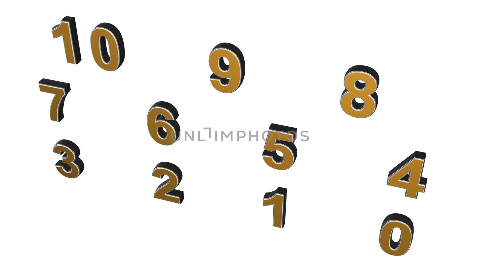 Abstract background from set of three-dimensional numbers. 3d rendering