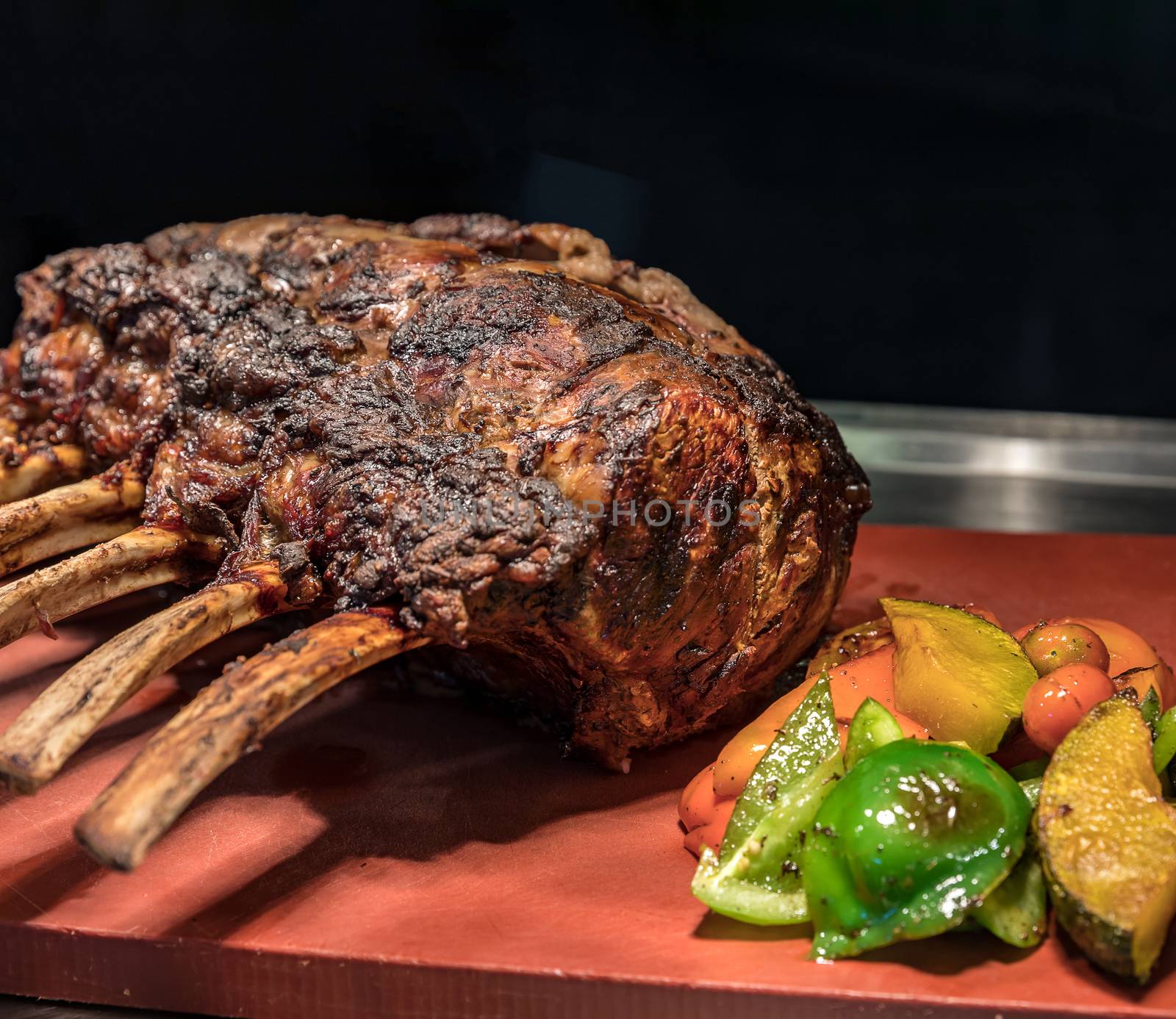 Carving of Wagyu beef roast Prime rib