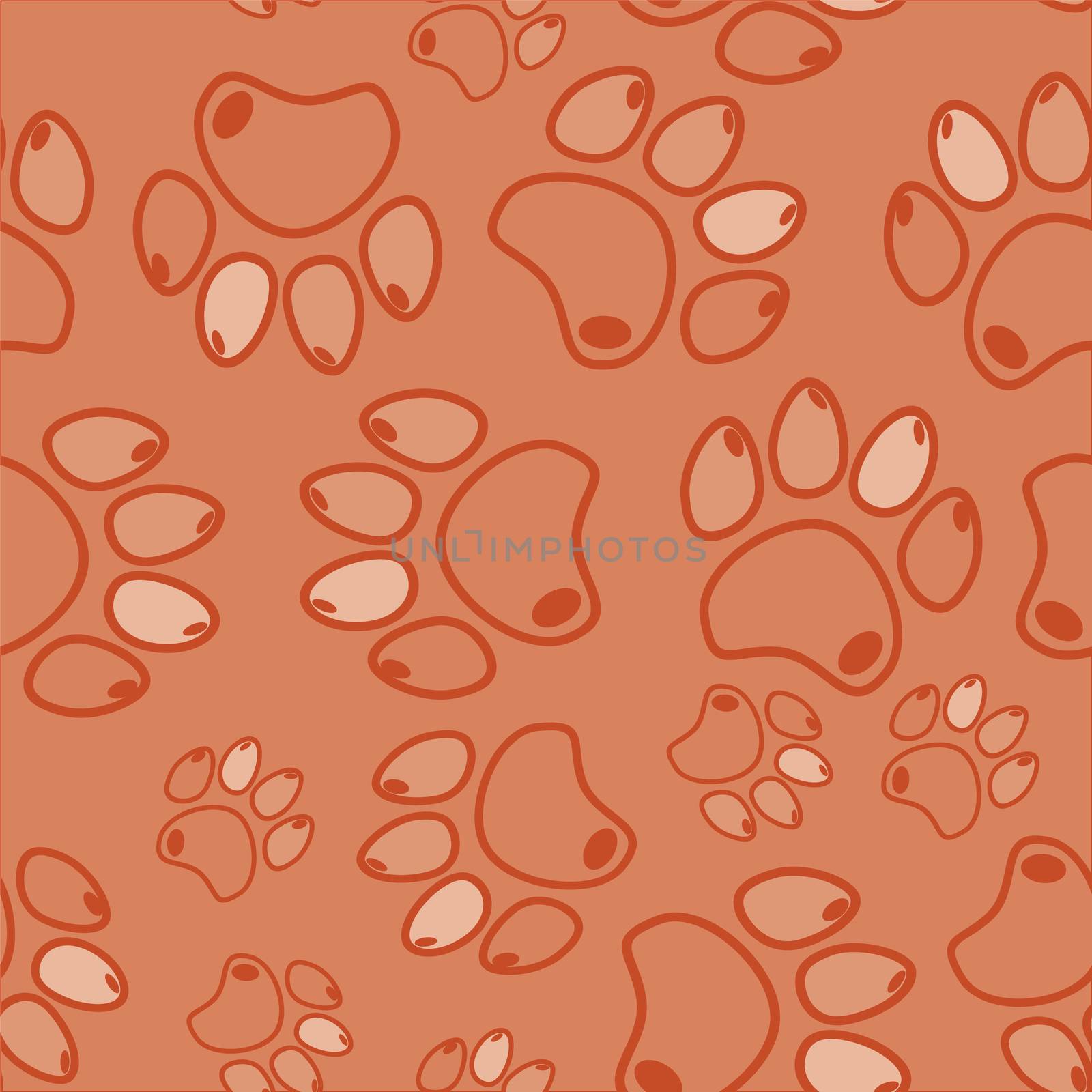 Cat or dog paw seamless pattern - animal footprint texture.