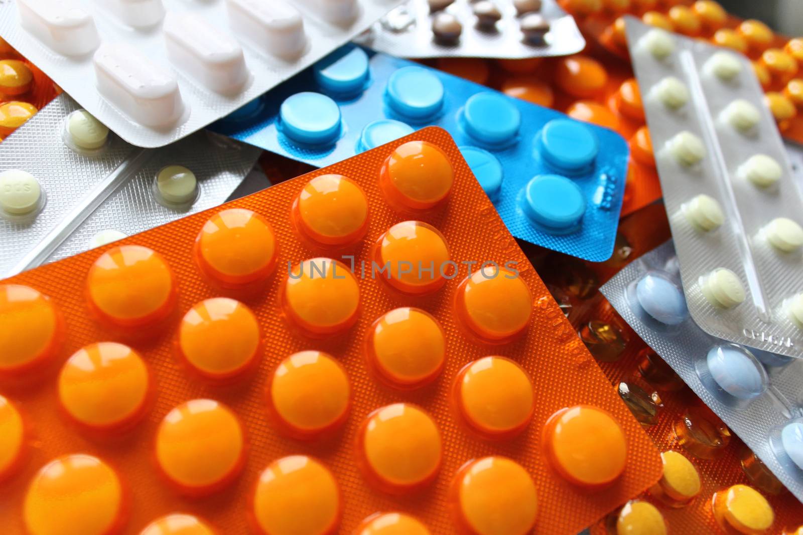 Lot of pills. Drug packs. by Kasia_Lawrynowicz