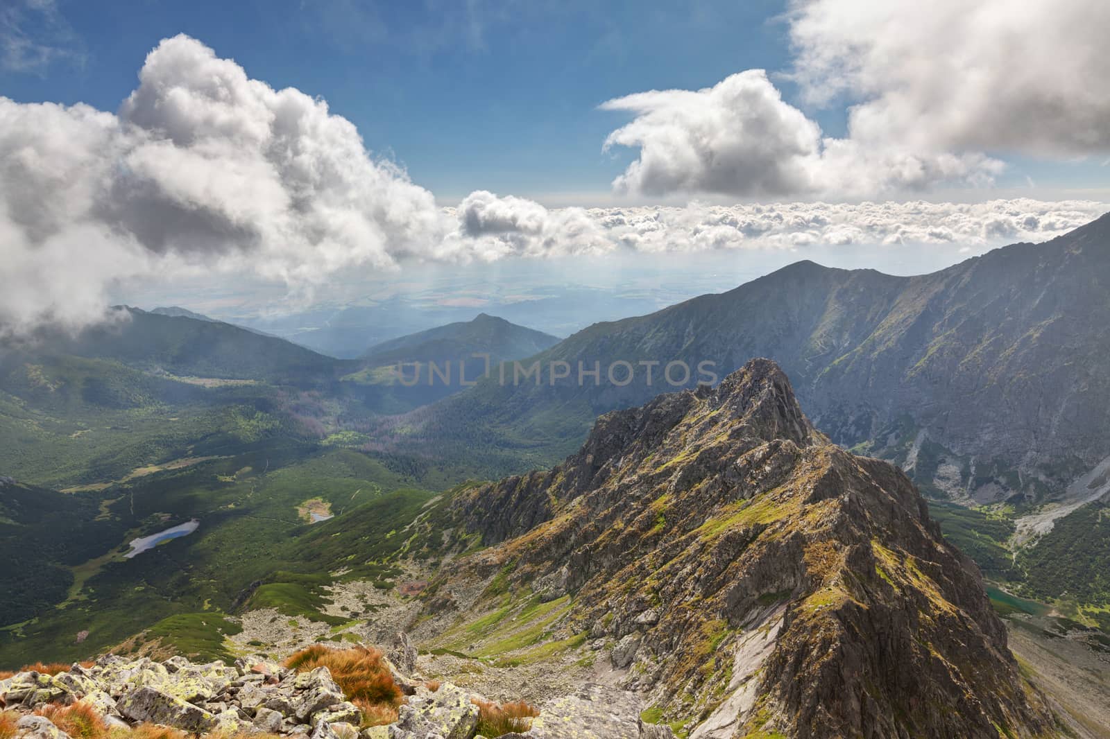 View on high Tatra Mountains from Jahnaci stit peak, Slovakia, Europe by igor_stramyk