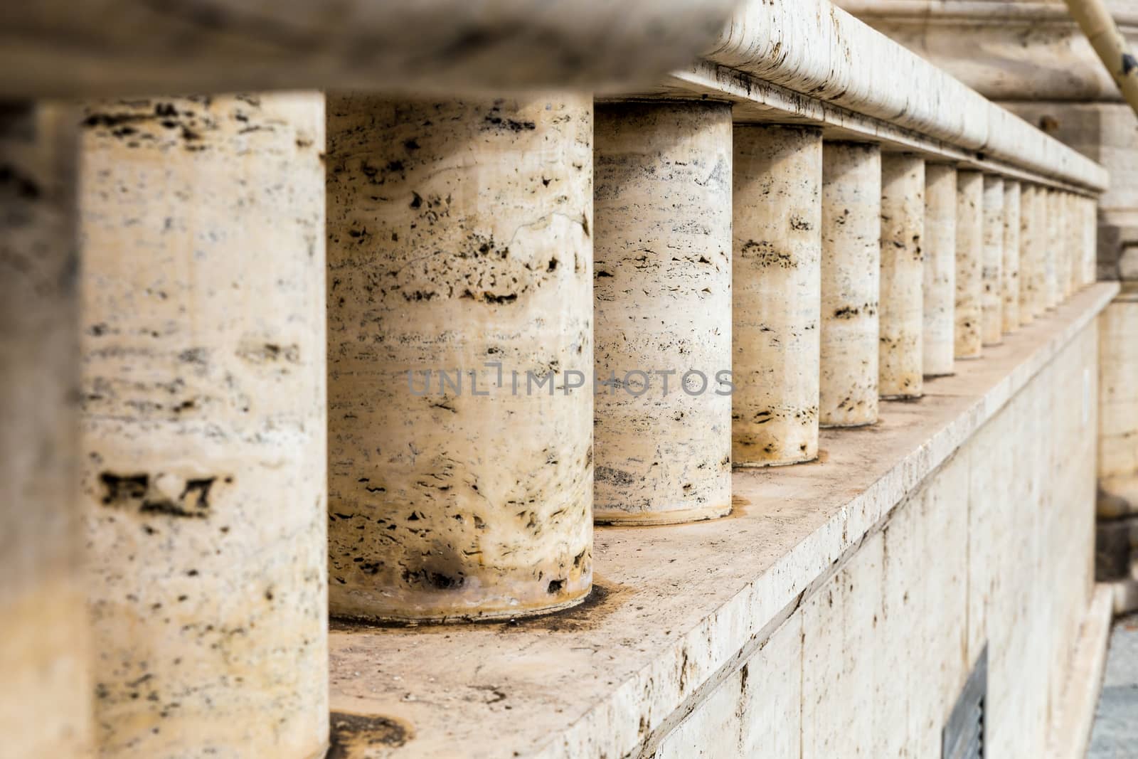 detail marble columns of an Italian church