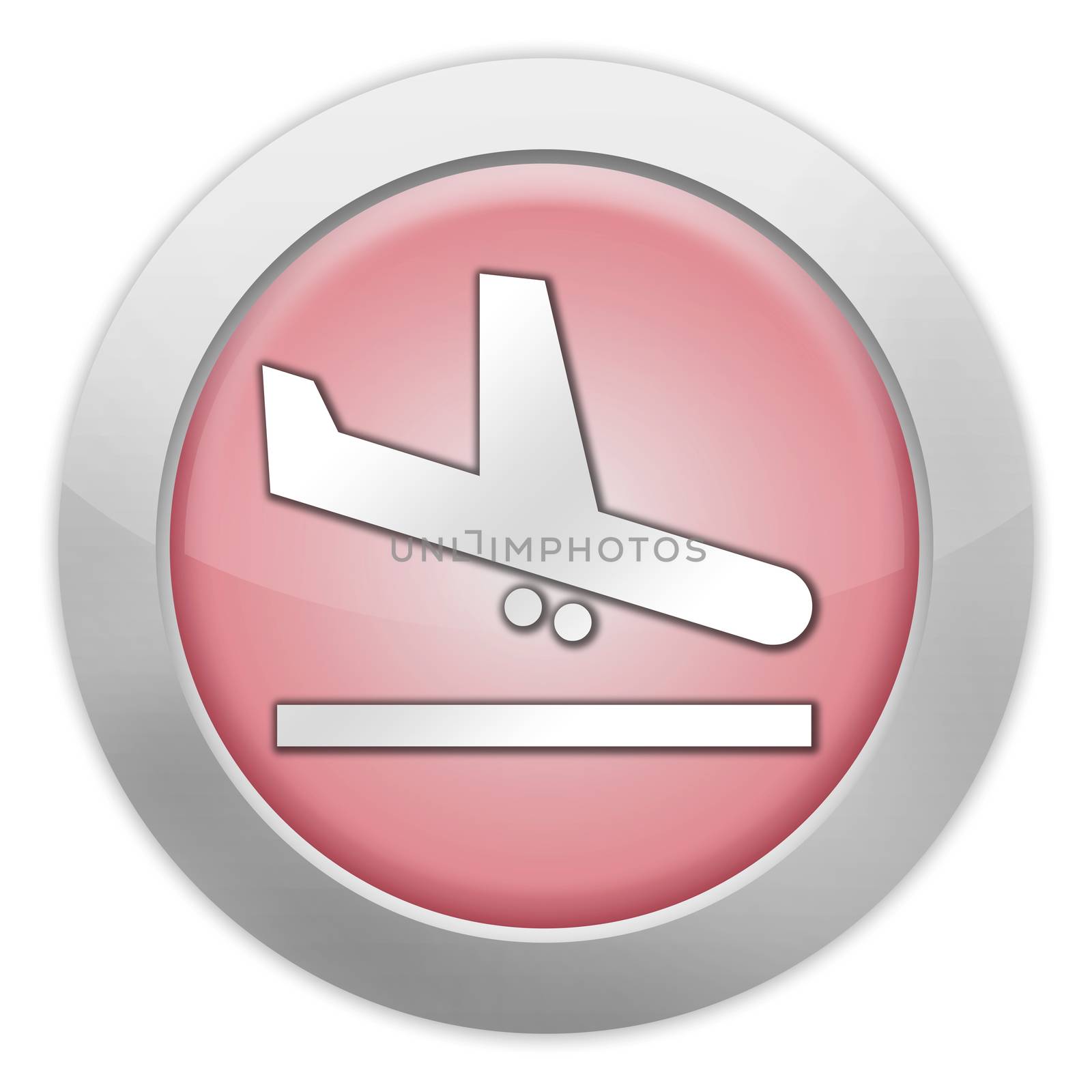 Icon, Button, Pictogram with Airport Arrivals symbol