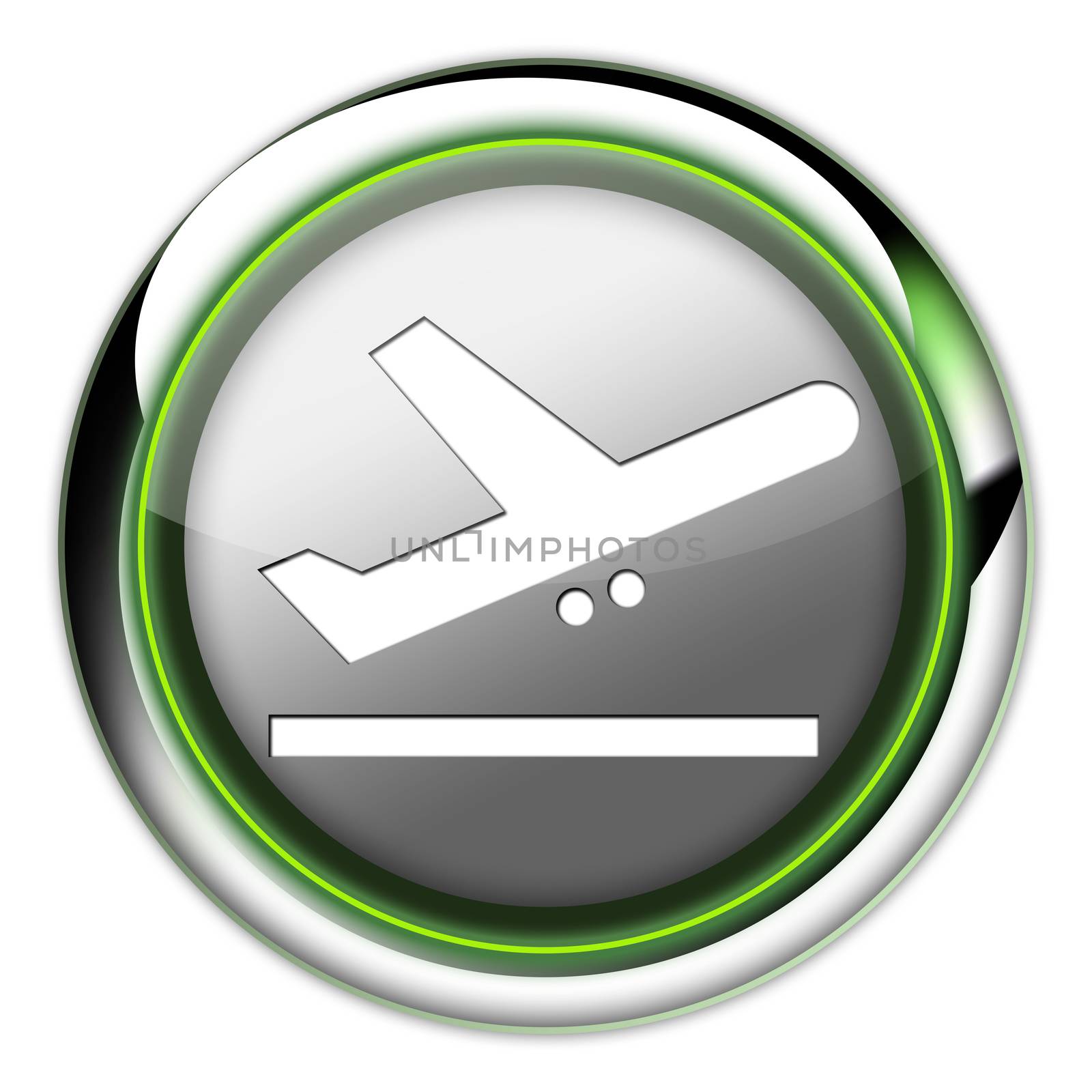 Icon, Button, Pictogram with Airport Departures symbol