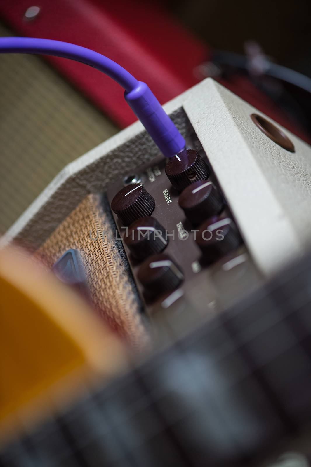 Guitar amplifier with jack cable, Music Shop, France