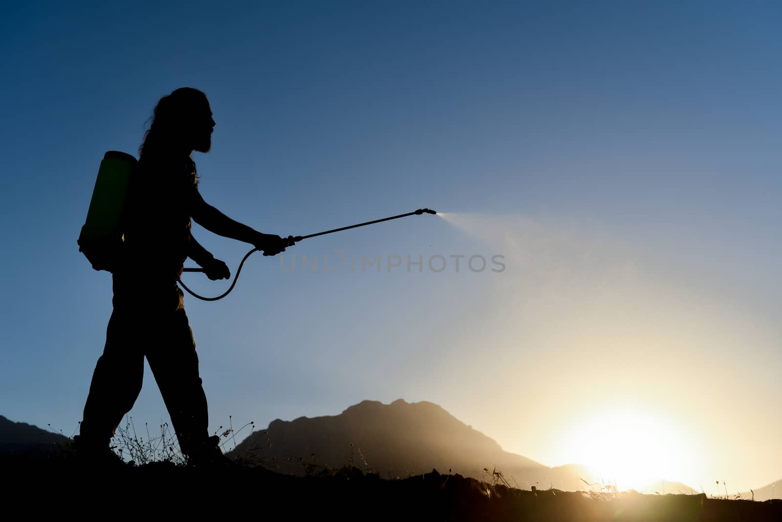 silhouette of the guy who did the spraying