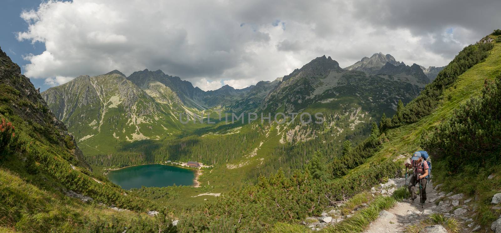 Panorama of Popradske pleso lake valley in High Tatra Mountains, Slovakia, Europe by igor_stramyk