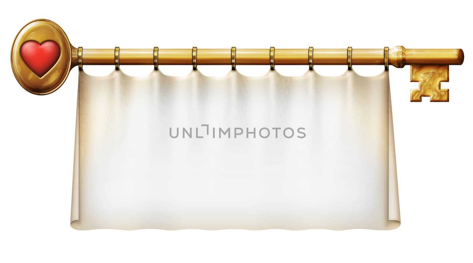 Photo Illustration of a banner hanging on a gold key with a dollar symbol.