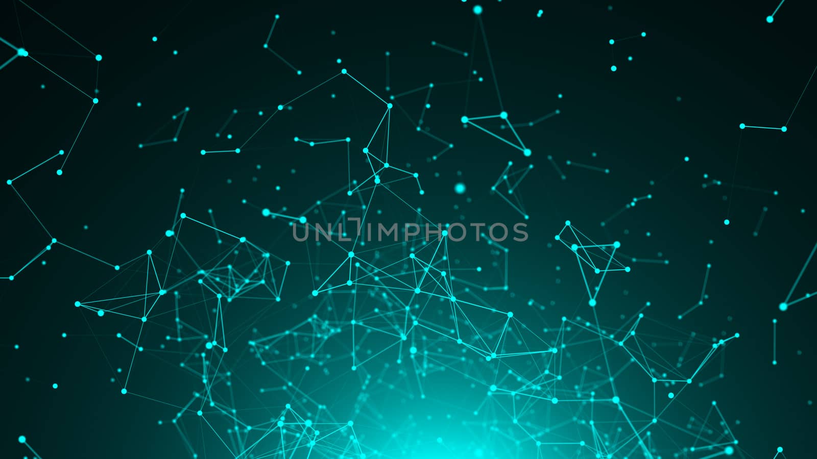 Abstract connection dots. Technology background. Network concept 3d rendered.