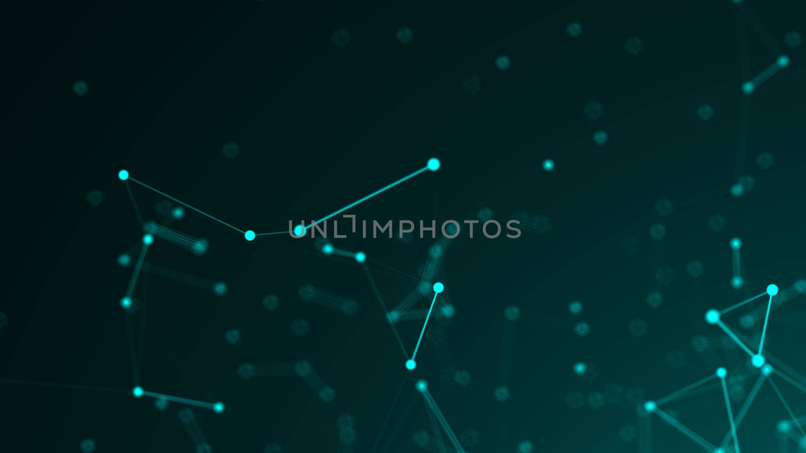 Abstract connection dots. Technology background. Network concept 3d rendered.