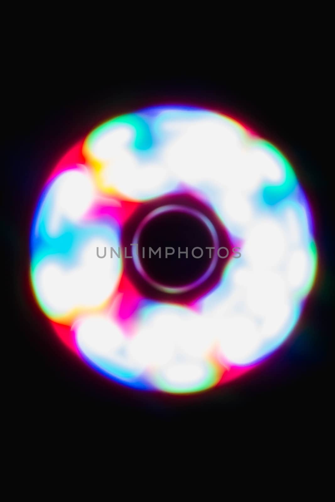 Colorful sphere light in dark background