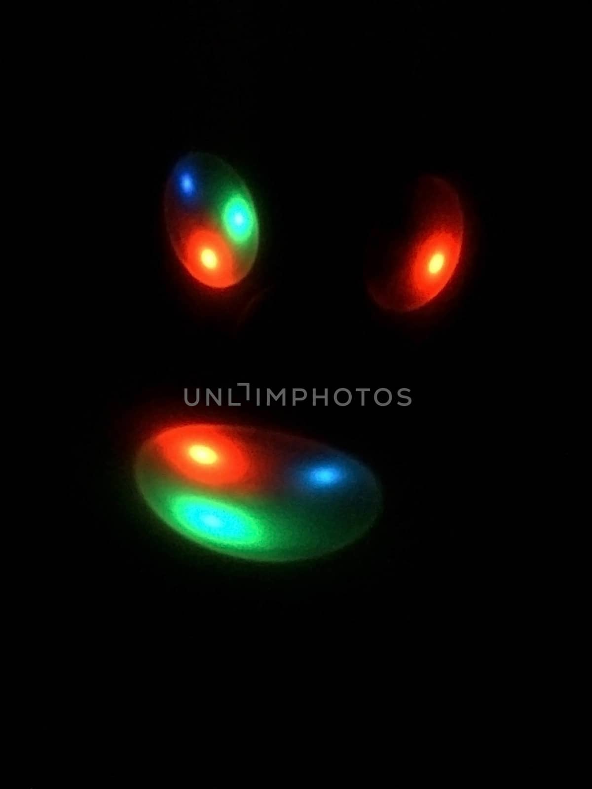Colorful sphere light in dark background