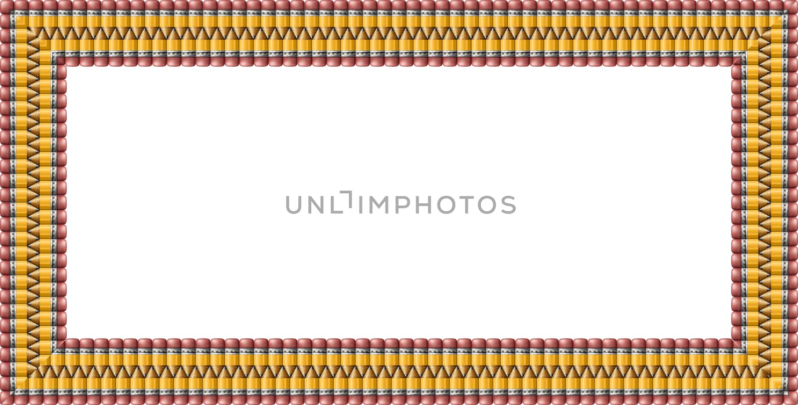 Illustration of pencils arranged in a frame.