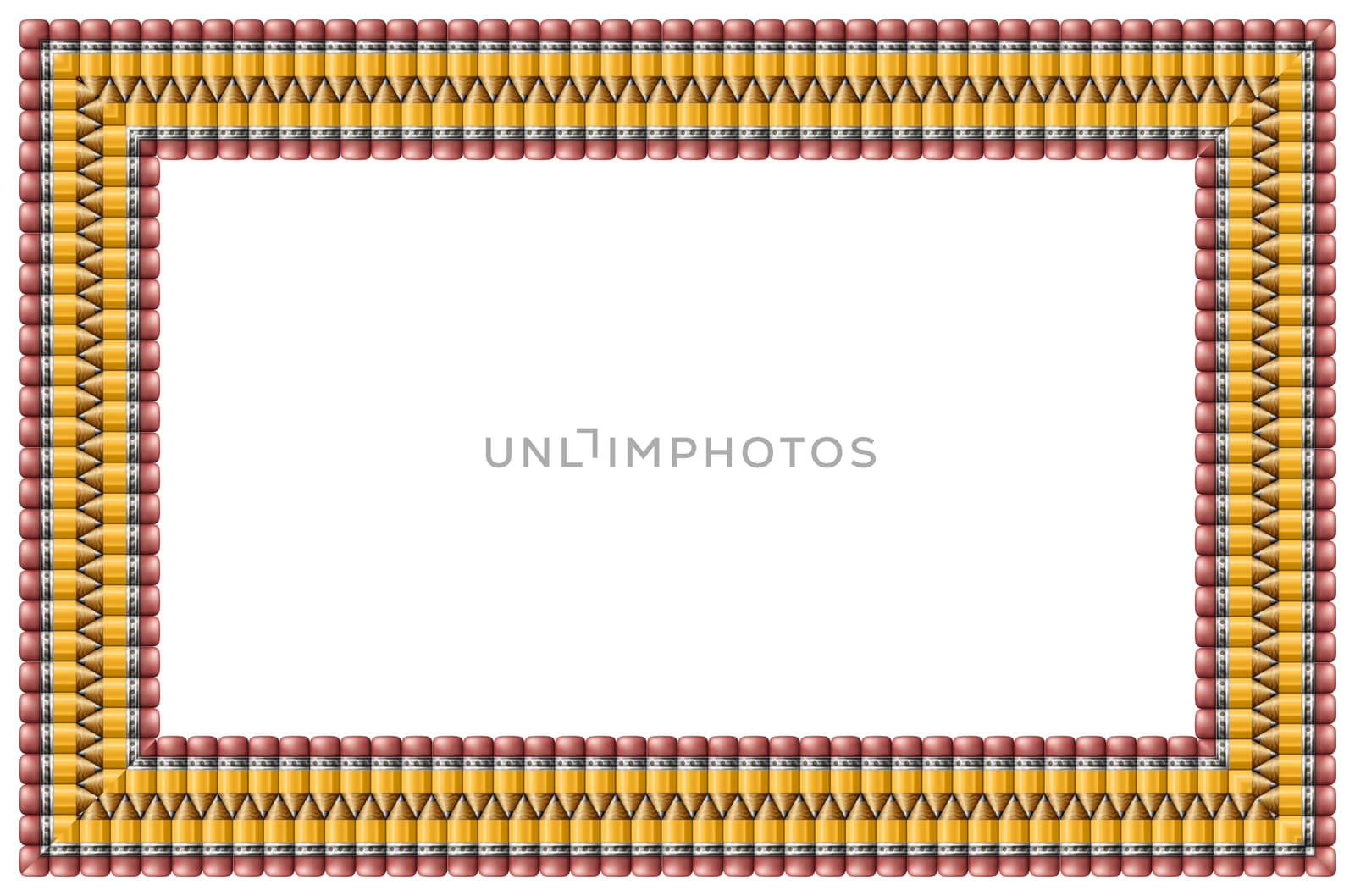 Illustration of pencils arranged in a frame.