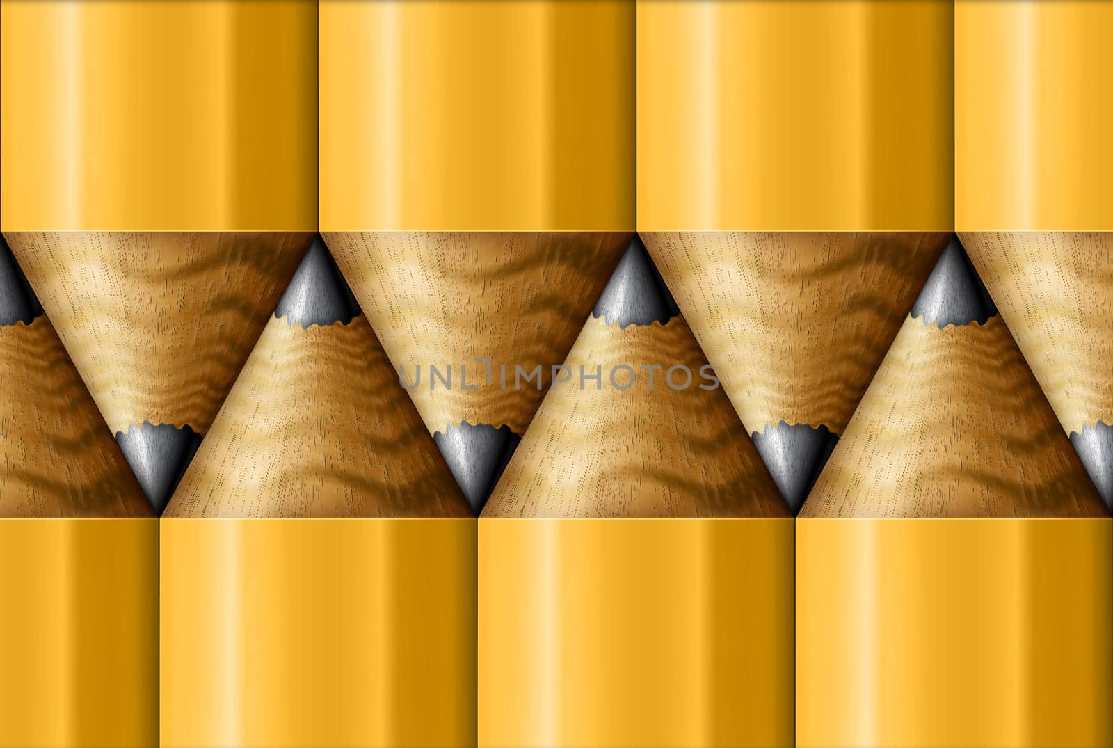Illustration of pencils arranged in a pattern.