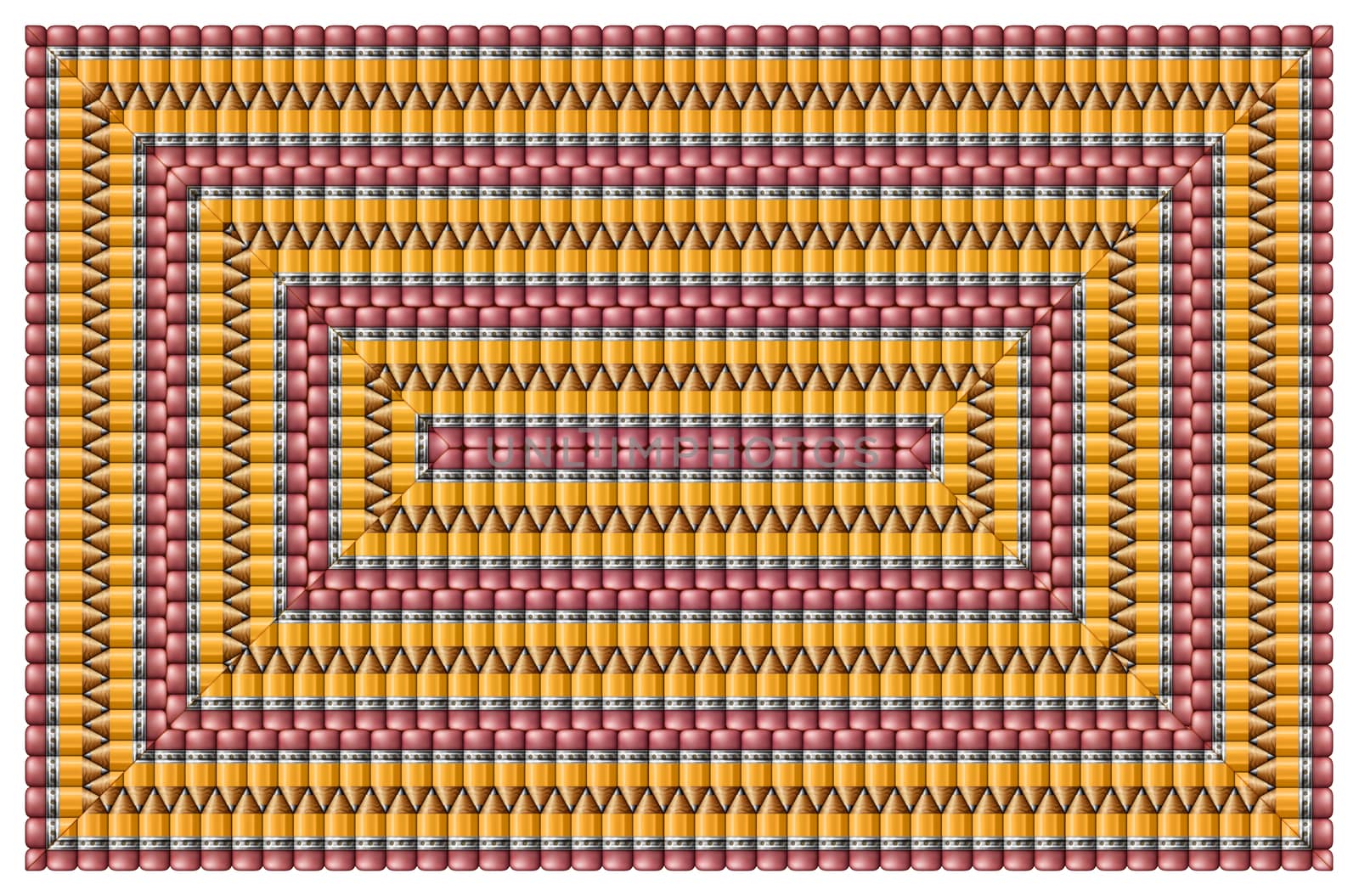 Illustration of pencils arranged in a pattern.