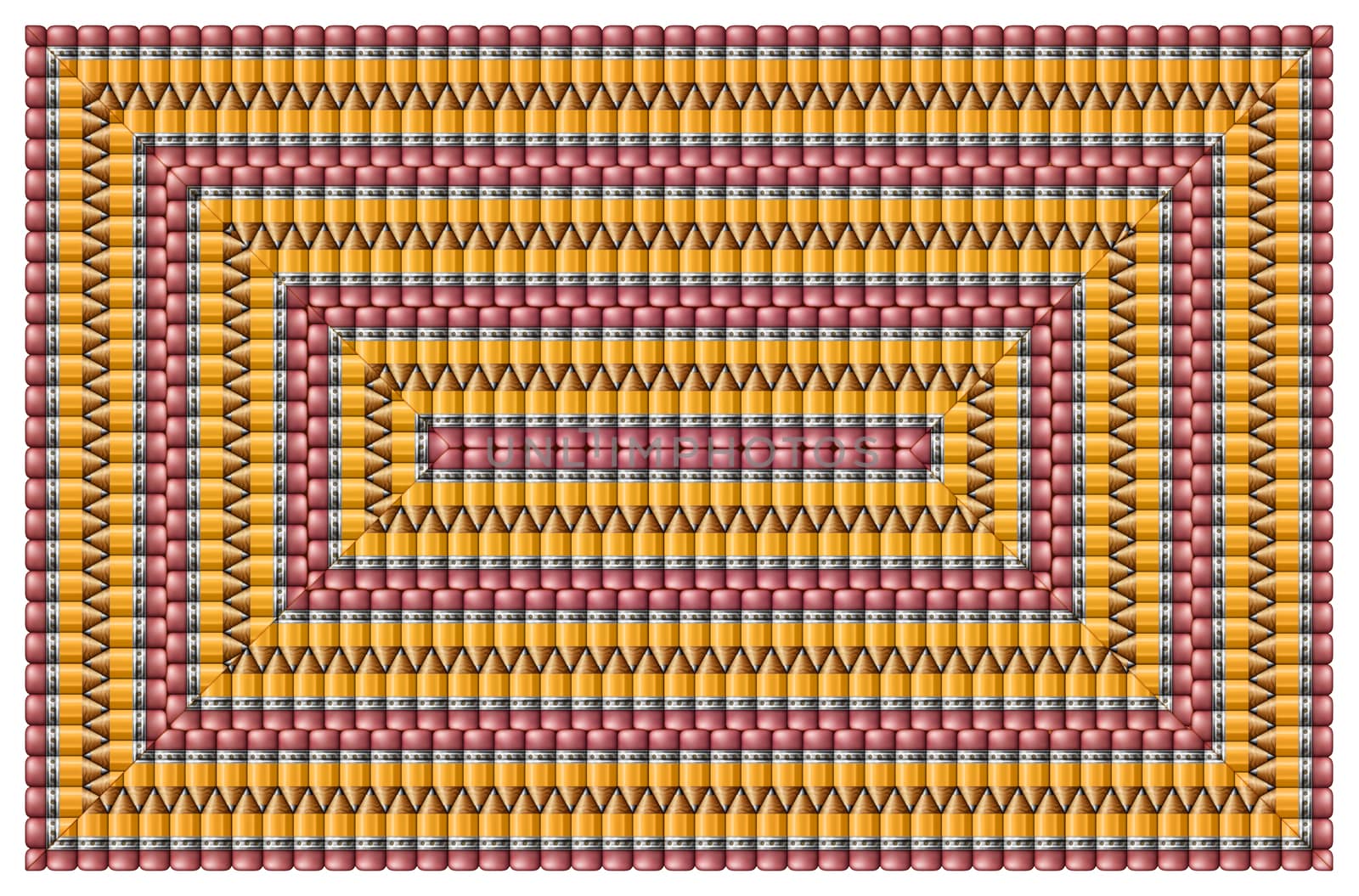 Illustration of pencils arranged in a pattern.