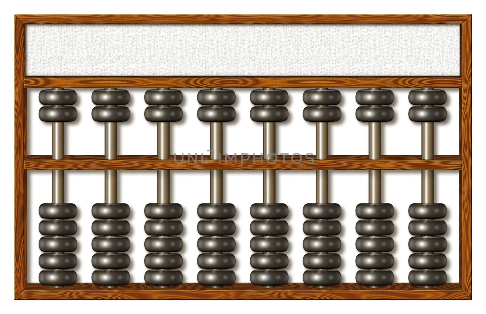 An abacus counter with an area for text or a title to be added.