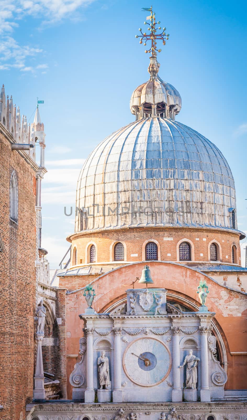 Unusual view on the roof of San Marco church from Palazzo Ducale balcony.