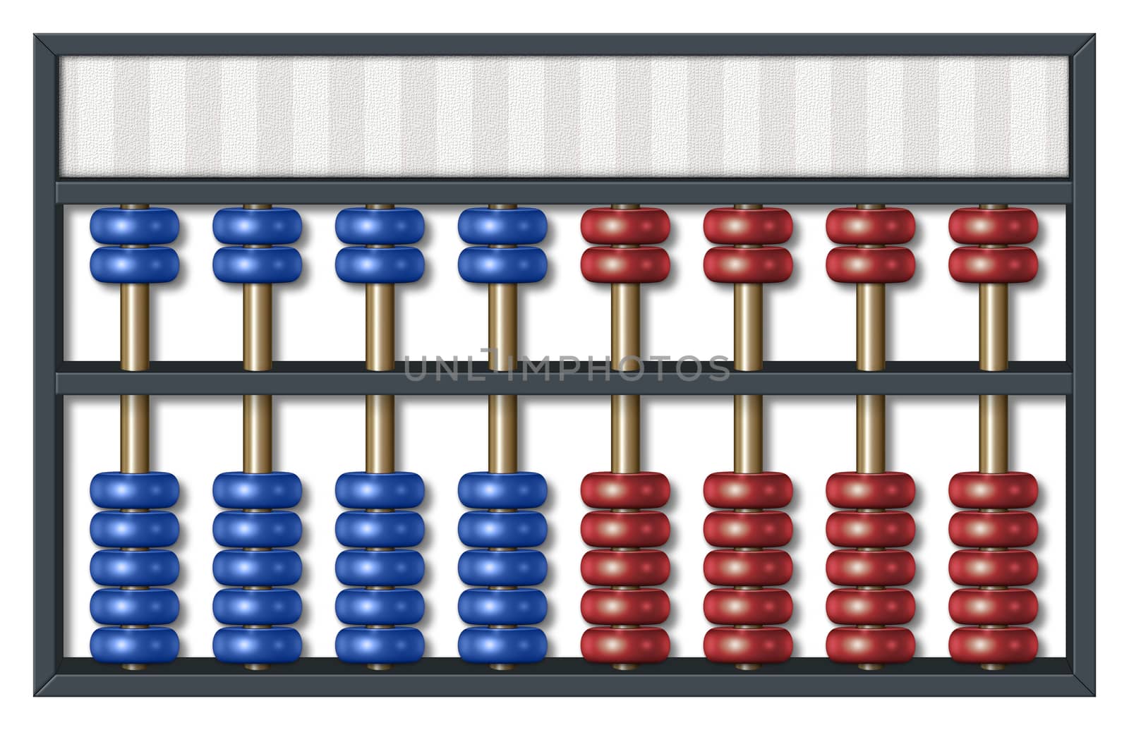 Digital illustration of an abacus to count Republican and Democrat votes. Area for text or title is included.