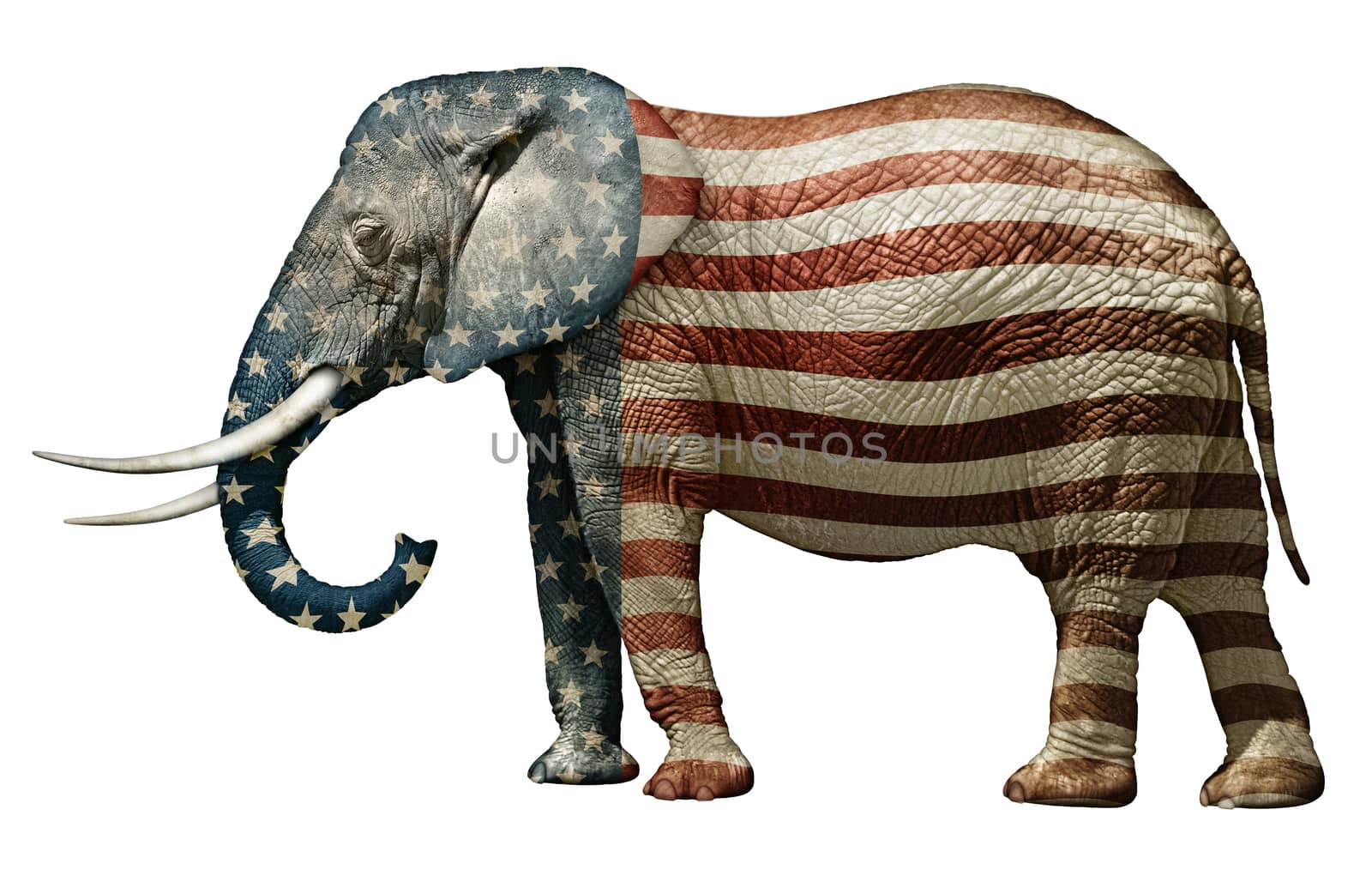 Photo illustration of an elephant — side view.