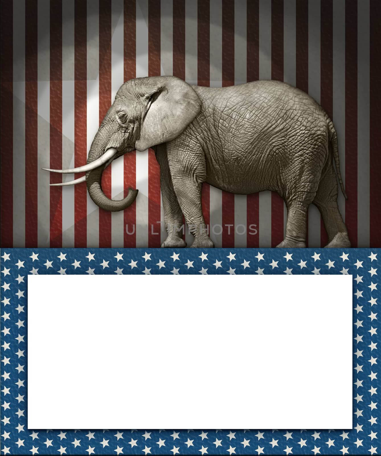 Photo illustration of an elephant;as the symbol of the republican party.