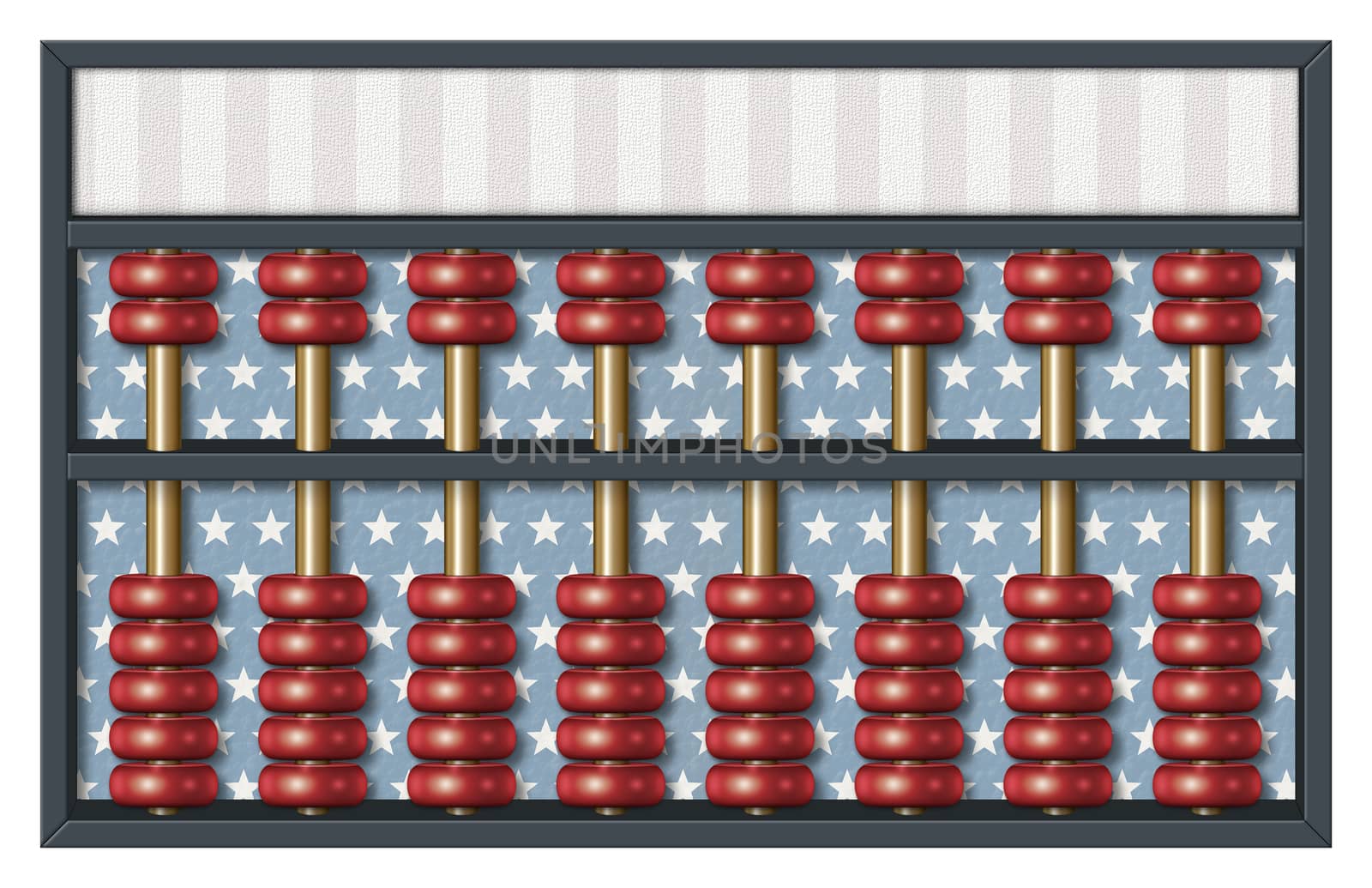 Digital illustration of an abacus to count Republican votes. Area for text or title is included.