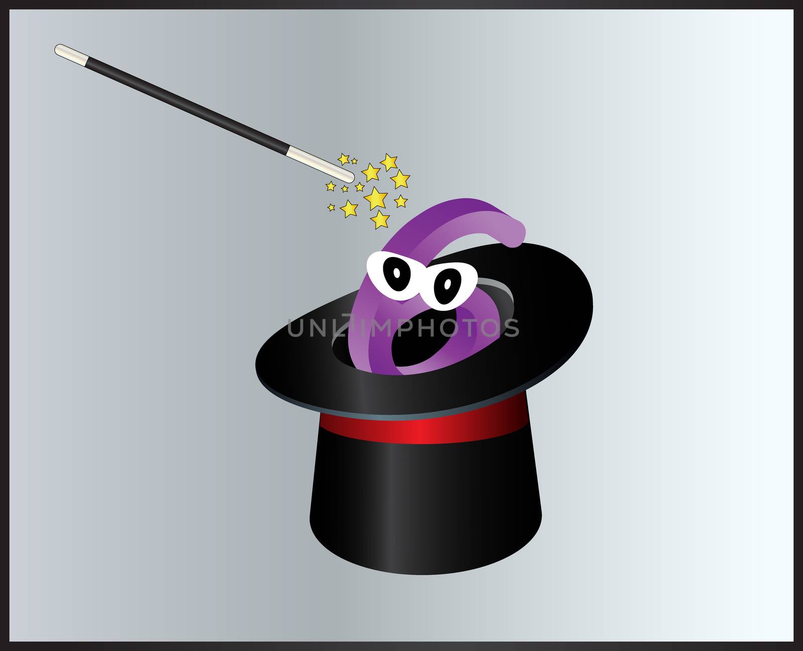 number magic hat and wand  symbol icon design. Beautiful illustration isolated on grey background
