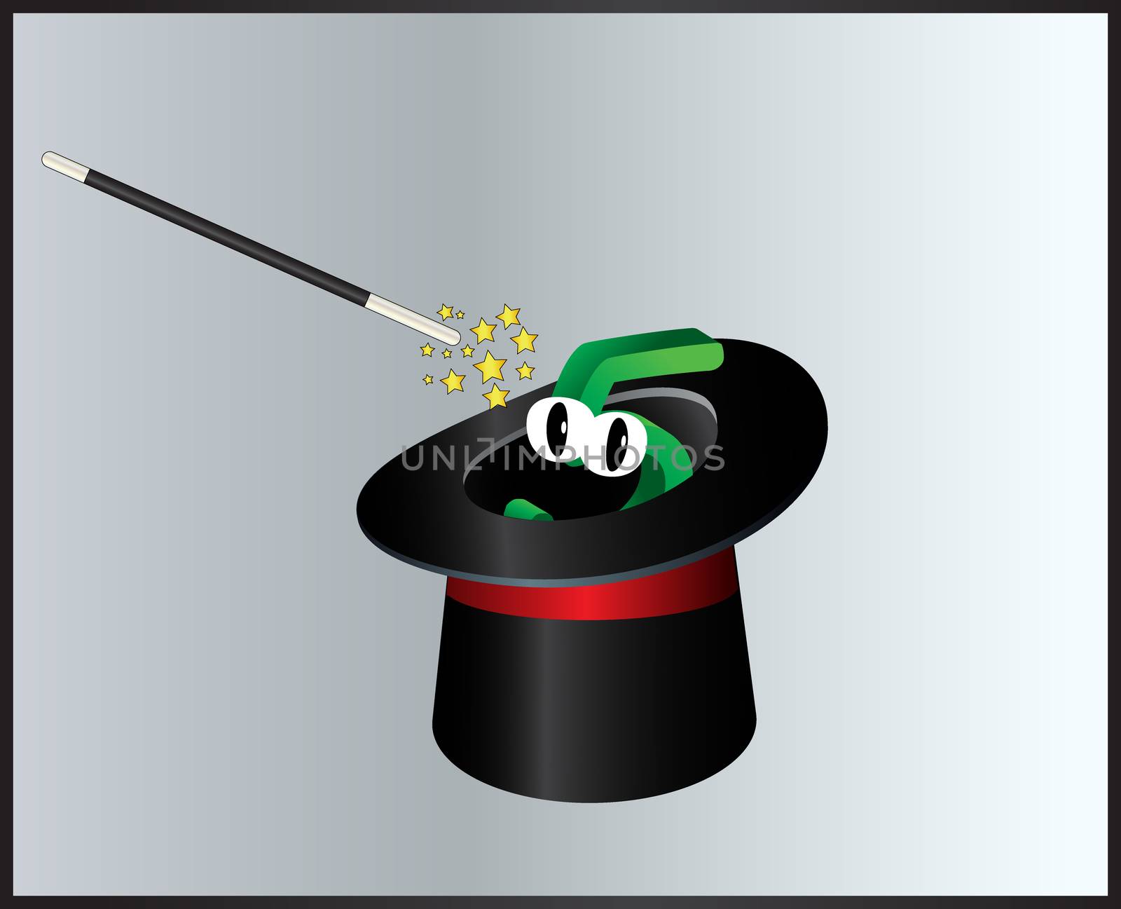 number magic hat and wand  symbol icon design. Beautiful illustration isolated on grey background
