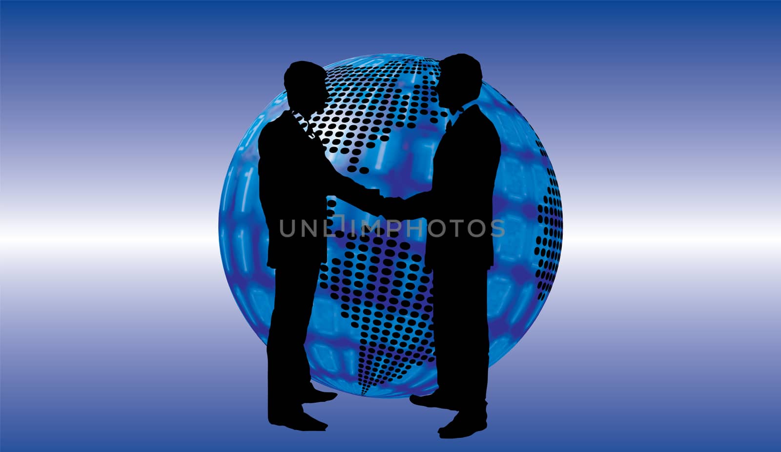 shake hand digital globe background beautiful banner wallpaper design illustration 
