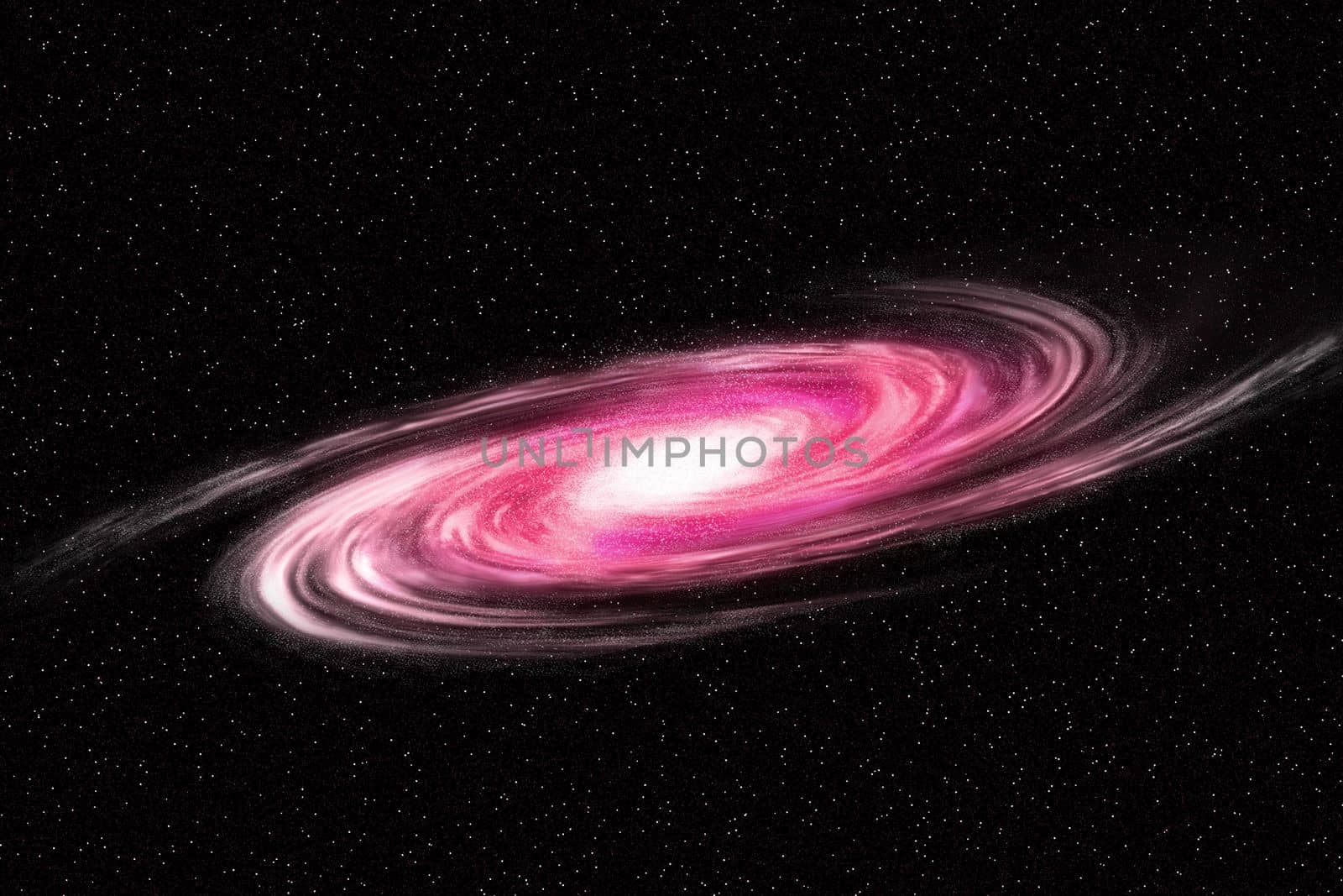 Image of spiral galaxy. Spiral galaxy in deep space with star field background. Computer generated abstract background.