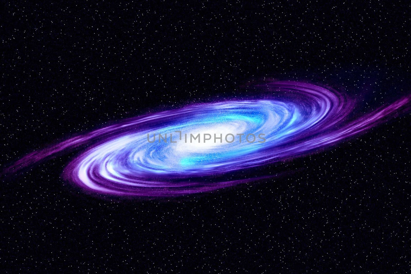 Image of spiral galaxy. Spiral galaxy in deep space with star field background. Computer generated abstract background.