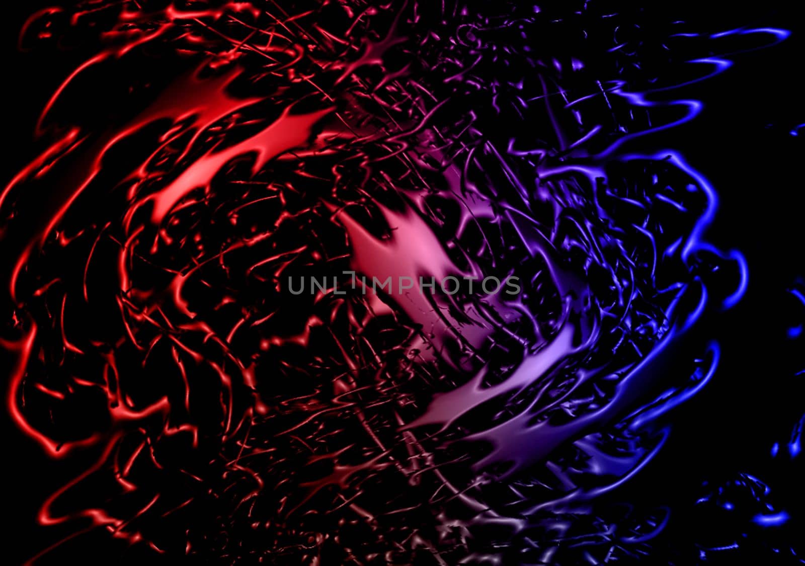 Image of abstract Colorful splash 3d background. Medical wallpaper with blobs, explosion of color, blots fight in abyss.