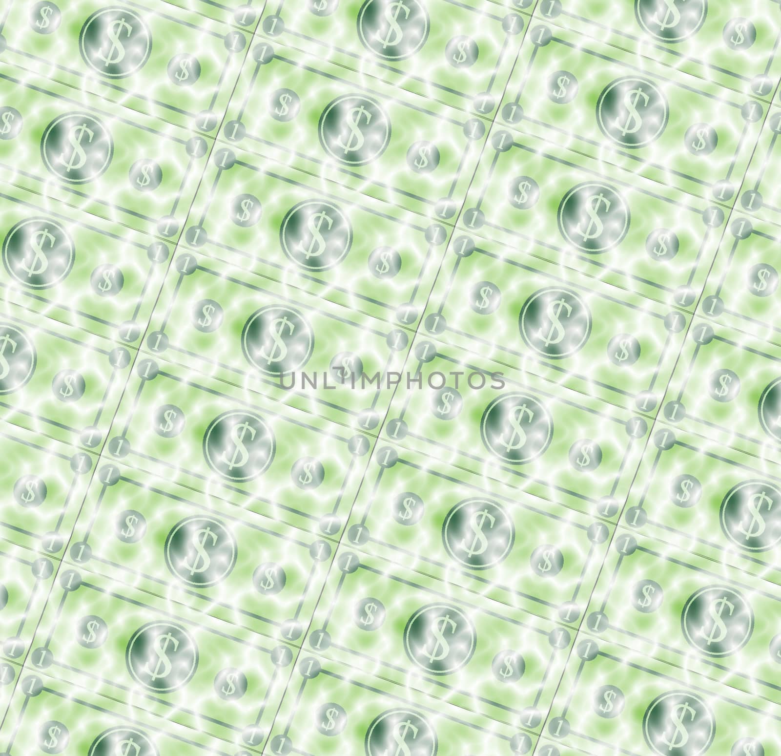 Cartoon money, dollar banknote, paper bill background