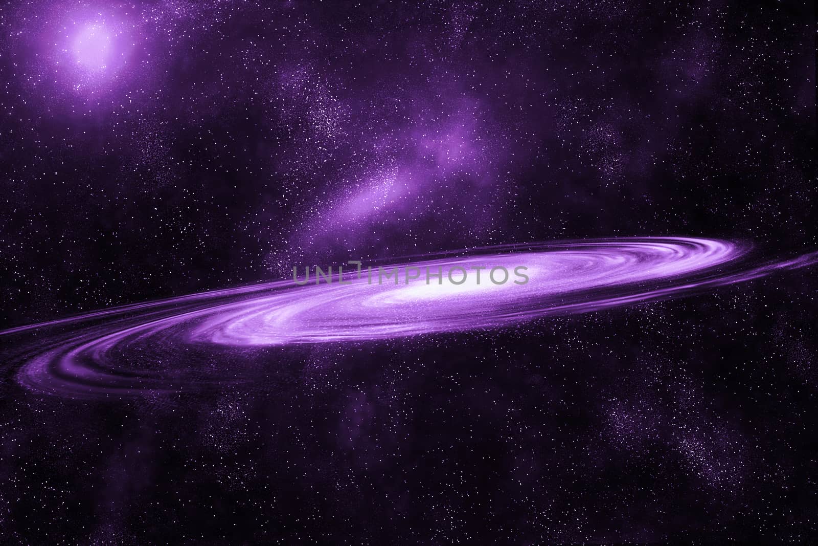 Image of spiral galaxy. Spiral galaxy in deep space with star field background. Computer generated abstract background.