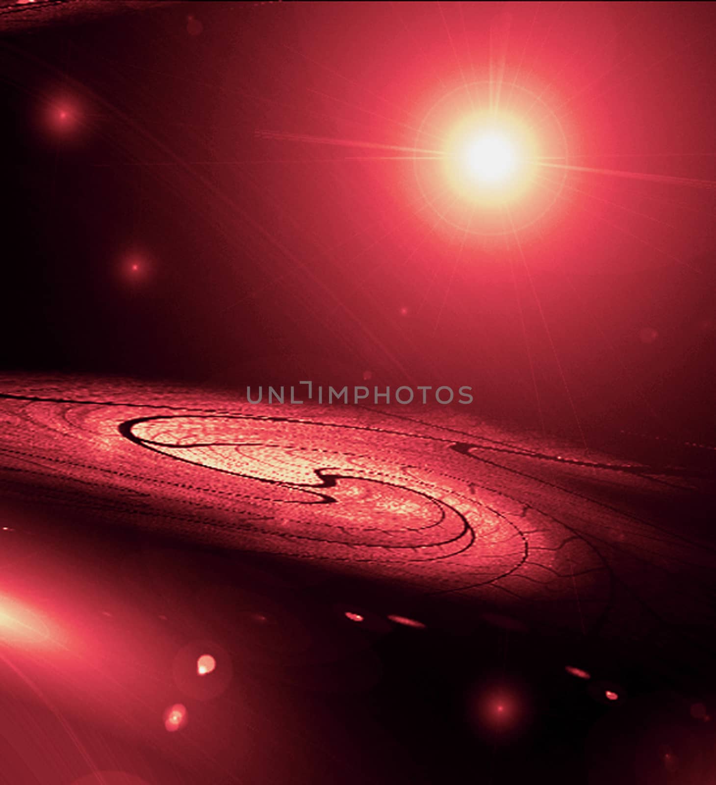 Image of spiral galaxy. Spiral galaxy in deep space with star field background. Computer generated abstract background.