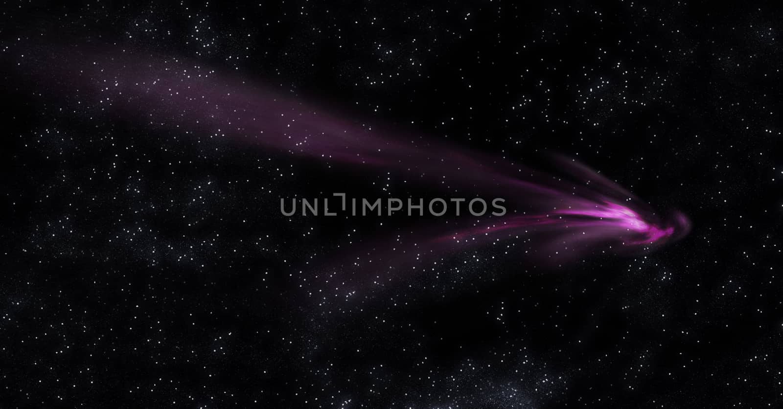 Image of comet,  space dusty in deep space, with star field background. Computer generated abstract background.