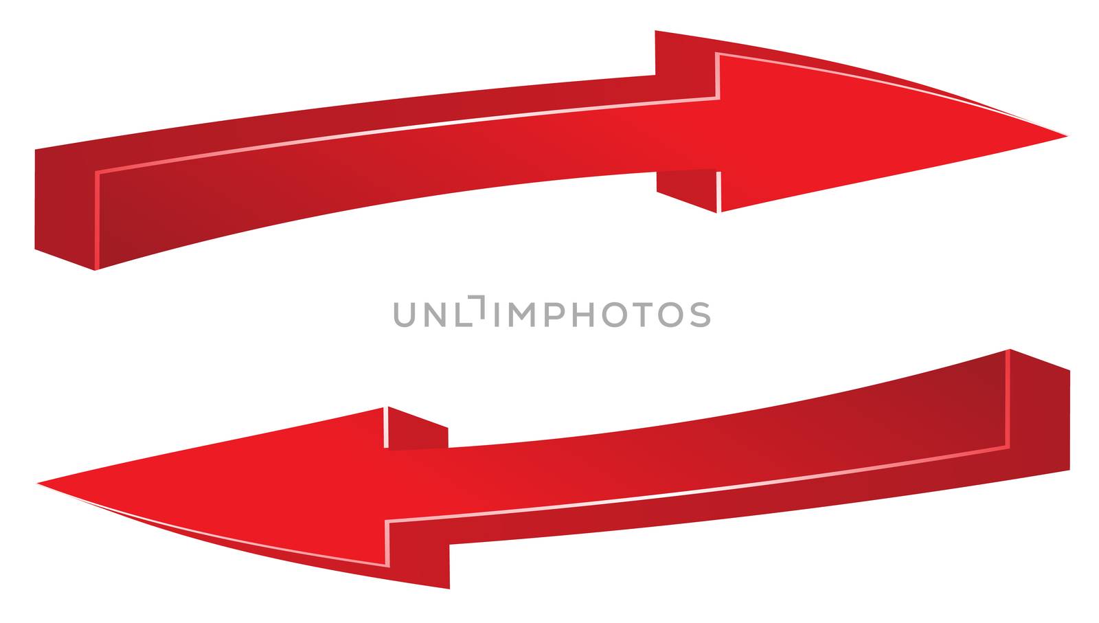 Illustartion of red arrows isolated on white background