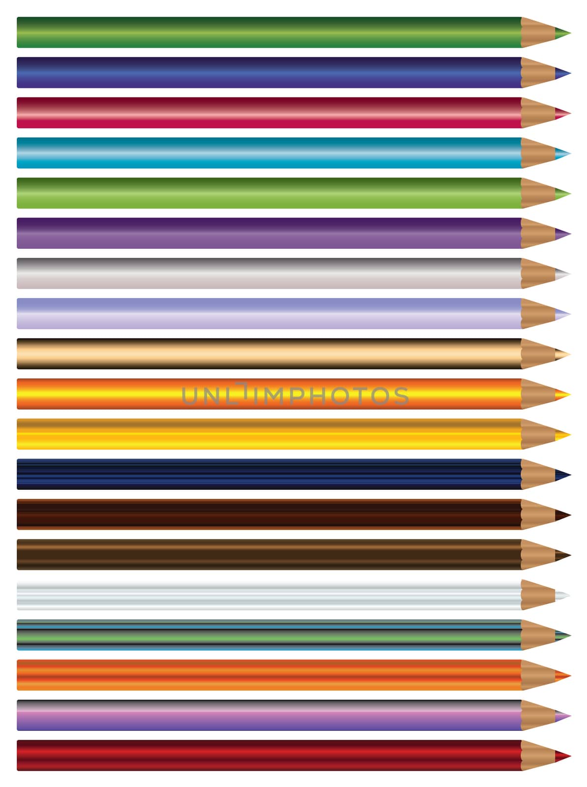 Colour pencils, crayons set  isolated on white background 